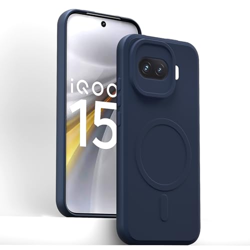 Image of Pikkme Back Cover for iQOO 15R 5G Soft Matte Silicone Mag-Safe Design (Mag-Safe Not Support) Camera Protection | Slim Fit Bumper Cover (Blue)