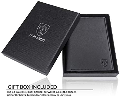 TRAVANDO Portefeuille Homme „Dublin“ avec Blocage RFID - Porte-Monnaie Noir Classique, Porte-Cartes Format Portrait - Rangement pour Pièces, Carte de Crédit, Billets, CB - Image 8
