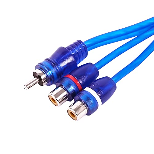 Image of Skar Audio 1-Male to 2-Female RCA Y-Adapter (12-inches) Interconnect Cable - SKARRCA-1M2F
