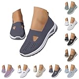 dyiozbga Shoes for Women 2025,Orthopedic Breathable Slip-on Casual Comfortable Walking Working Running Ladies Seniors Travel Vacation Summer Mesh Hollow Out Lightweight Elderly Dark Gray Size 8.5