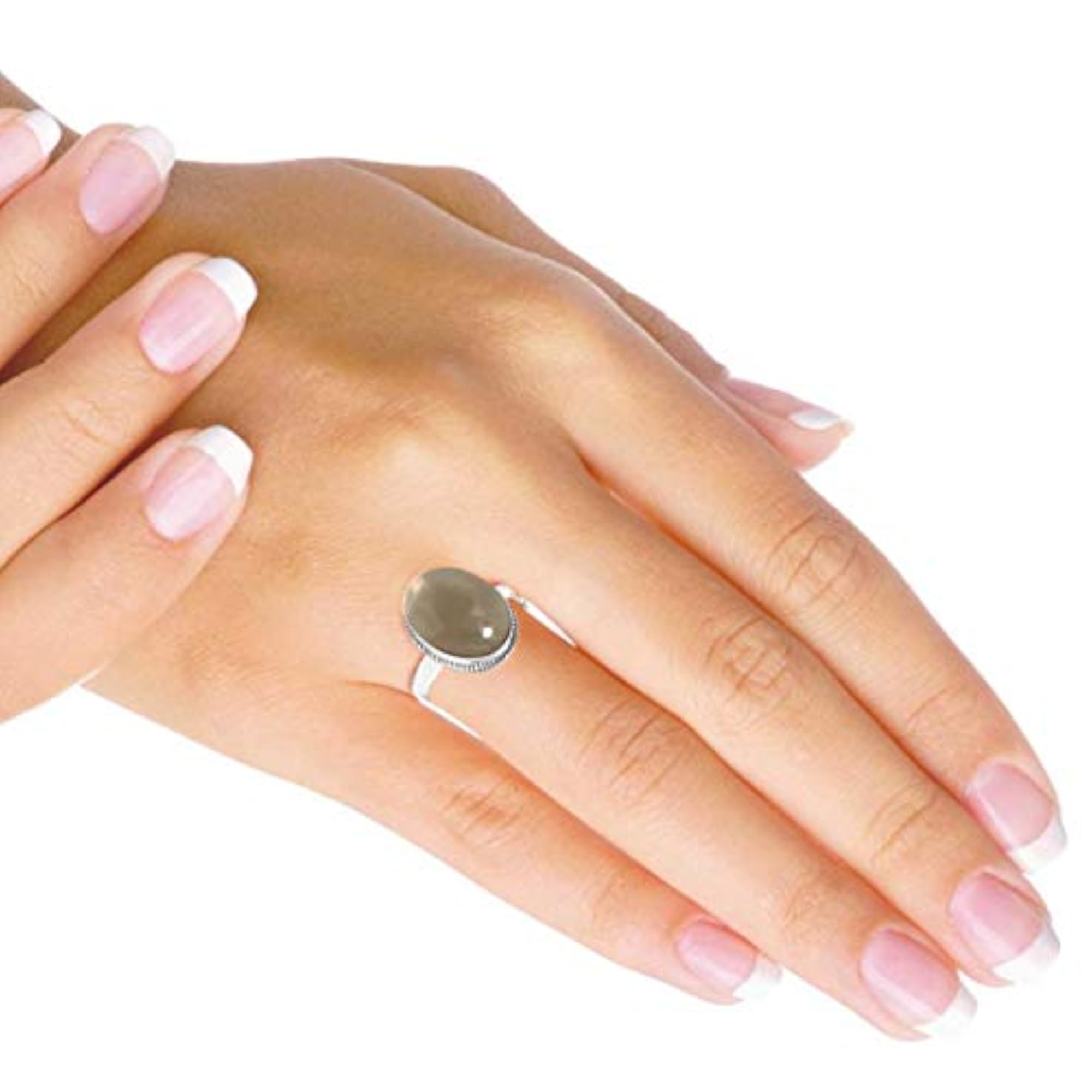 Women's 925 Sterling Silver Chunky Natural Gemstone Ring