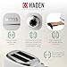 Haden 12 Cup Programmable Coffee Maker with Brew Strength Control and Heritage Stainless Steel Bread Toaster 2 Slice Wide Slot, Ivory & Chrome