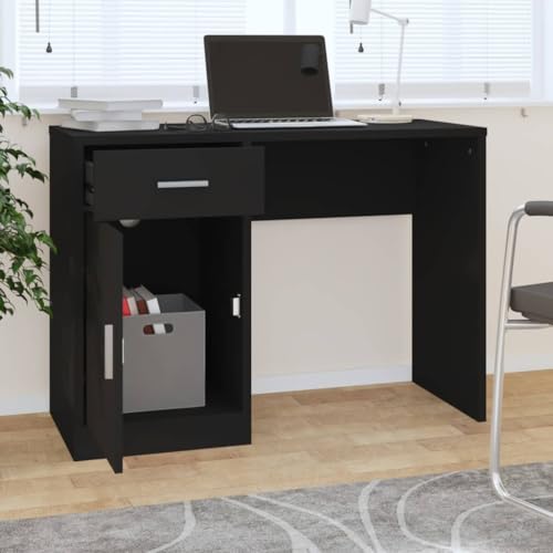Bureau avec espace de rangement et tiroir table de travail compacte en bois - 5