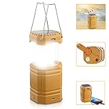 LED Rechargeable Camping Lantern - Solar Hand Crank Lantern Light with Flashlight Mode & 3 Powerd Ways, 3000mAh Power Bank, USB Cable(5V DC), Waterproof Light for Camping, Emergency, Hurricane &Hiking