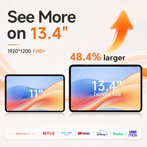 TECLAST 13 inch Android 16 Tablet 26GB RAM 128GB 120Hz Gaming Tablet 4G LTE