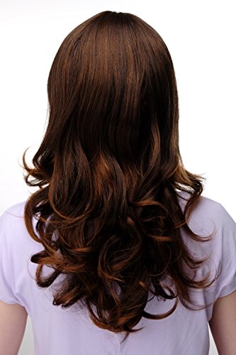 WIG ME UP 3001-2T30 Lady Quality Wig very long beautiful curling ends fringe bangs chestnut mixed dark brown & copper brown approx 21inch - Image 4
