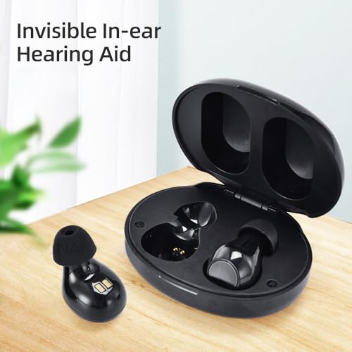 Image of Balson AK-6812 Mini Rechargeable Hearing Sound Amplifiers for Old Age - Smart Noise Reduction, Easy Push Button Operation, and Stylish Ergonomic Design (Black)