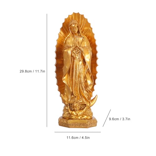 Estatua Virgen de Guadalupe de 12 pulgadas en resina miniatura 5