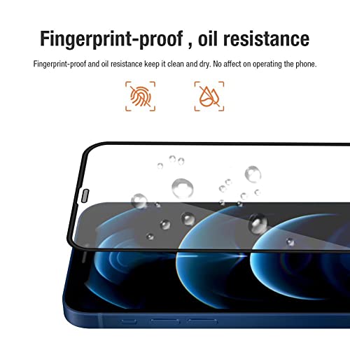 Image of STP FEEL Glass Screen Protector Designed For iPhone 14 (6.1inch) [Edge to Edge Coverage] HD Clear, Bubble-Free, Anti-Scratch Full Protection Durable Tempered Glass - Black, Pack of 1