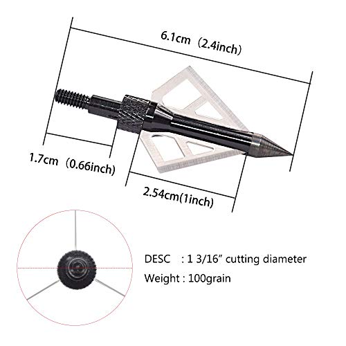 Crossbow Broadheads 100 Grain 12 Pack Archery Hunting 3 Blades Sharp Compound Recurve Bow Arrow Heads #TOP1