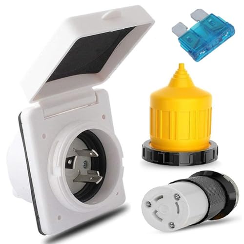 Qyrugcxs - Qyrugcxs Kit D'Alimentation de Quai de Prise de Courant pour Camping-Car avec Protecteur de Cordon de Démarrage 125 V NEMA L5-30P L5-30R Mâle, 30 A