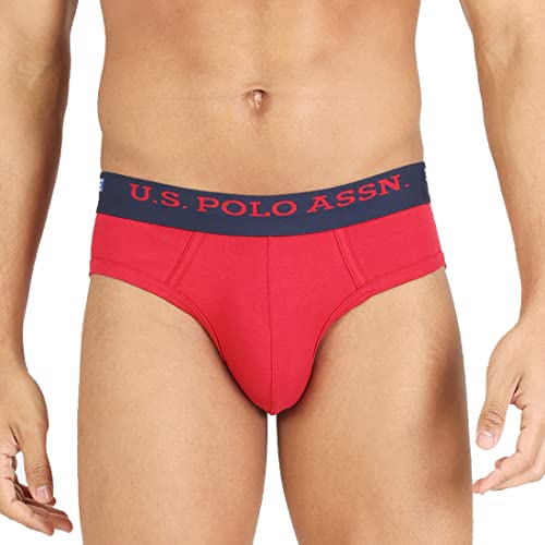 Image of U.S. Polo ASSN. Men's I006 Elasticized Waist Pure Cotton Underwear Briefs - Pack of 2