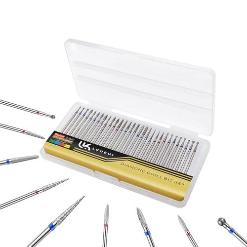 Nail Drill Bits Diamond Cuticle Drill Bits for Electric Nail File Cuticle Bits Diamond Manicure Bits Brocas para Drill Nails 3/32 inch 30PCS Kit