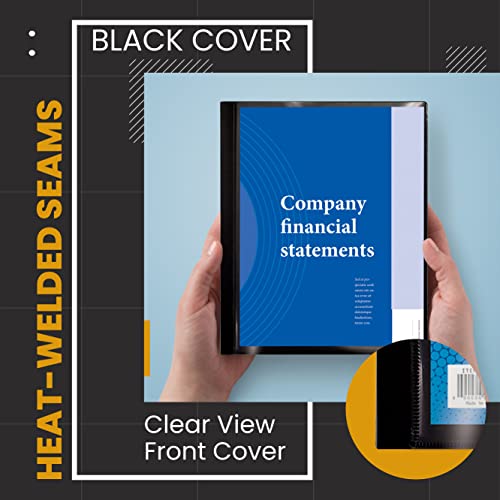 Better Office Products 3201X 12 Pocket Bound Presentation Book, Black, Clear View Front Cover, 24 Sheet Protector Pages, 8.5 Inch X 11 Inch Sheets, Art Portfolio thumb #5