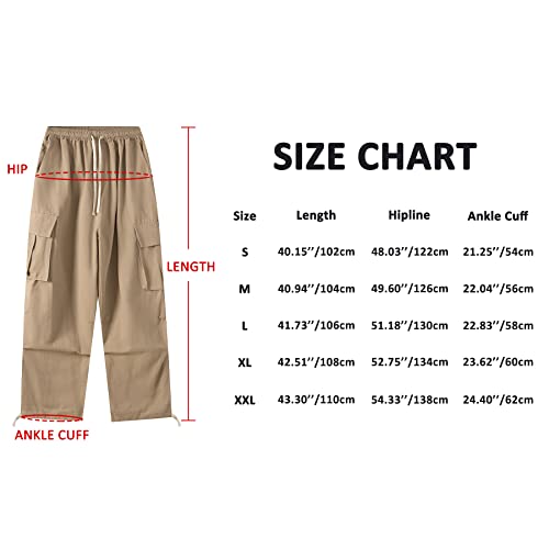 Linsennia Y2k Parachute Broek Wijde Pijpen Cargo Broek Vrouwen Baggy Meisjes Cargo Broek Losse Fit Elastische Taille Streetwear - Afbeelding 8