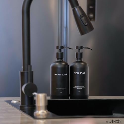 Janxin Flacon Pompe en Verre 500 ML, Distributeur Savon Cuisine – vue 5