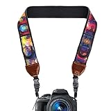 KOMFORTABLES STRECH-NEOPREN: Der gepolsterte Gurt verteilt das Gewicht Ihrer Nikon-, Canon-, Sony-, Fujifilm-, Pentax- oder weitere Kameras, sowie Video Camcorder und Ferngläser gleichmäßig auf den Schultern