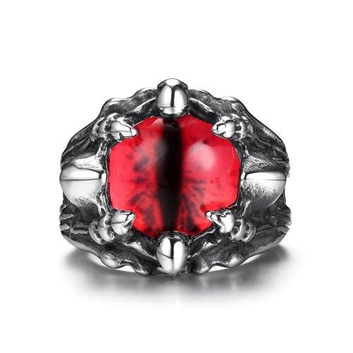 Bague mauvais œil en acier inoxydable GTHIC, un bijou gothique d'exception pour motard