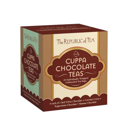 The Republic of Tea Cuppa Chocolate Tea Assortment, 24 Tea Bags, Low Calorie Chocolate Dessert Tea