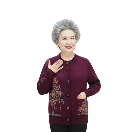 Suéter de punto grueso para abuela con forro polar ideal para regalo familiar
