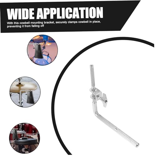 Soporte extensible ajustable para cowbell Vaguelly, abrazadera para hardware de batería y percusión, compatible con cowbells estándar miniatura 7