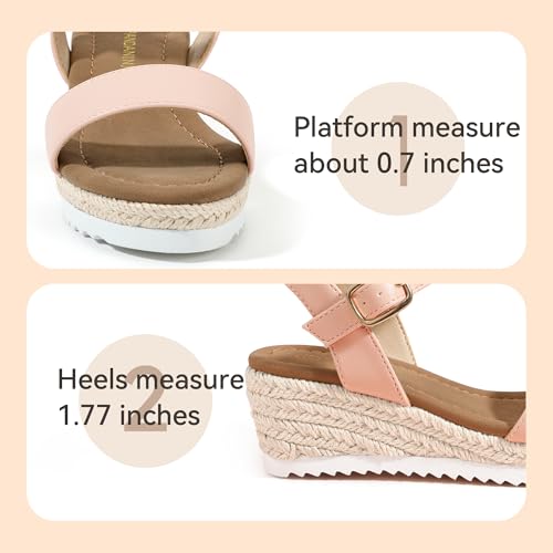 Image of PANDNAINJIA Girls Sandals Wedge Platform Heels Dress Shoes | Little Big Kids Heel Espadrille Lightweight Open Toe Summer Flower Girl Wedding Party Shoes