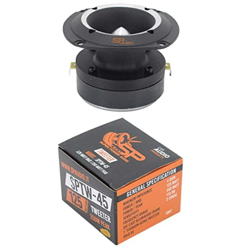 SP Audio 1 Super Tweeter SPTW-45 SPTW45 8,9 x 7,8 cm 125 Watts rms 250 Watts Max sensibilité 113 DB impedance 4 ohms Portes Voiture spl, 1 pièce Cover