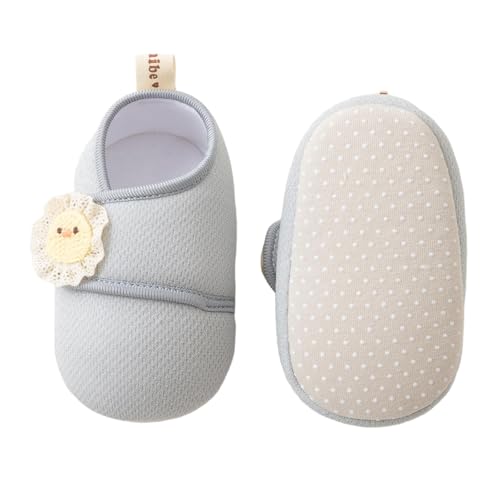 KARUNEL Baby Booties Newborn First Walkers Cozy Shoes Warm Soft Slippers for Toddler Infant Boys Girls Grey 3-6 Months