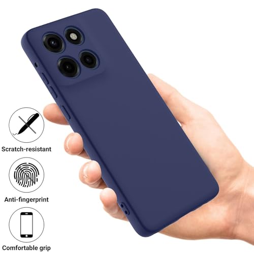 Image of Back Cover Compatible With Motorola Moto G86 5G / G86 Power 5G | Full Camera Protection | Premium Liquid Silicon Case | Flexible Bumper Case for Motorola Moto G86 5G / G86 Power 5G (Dark Blue)