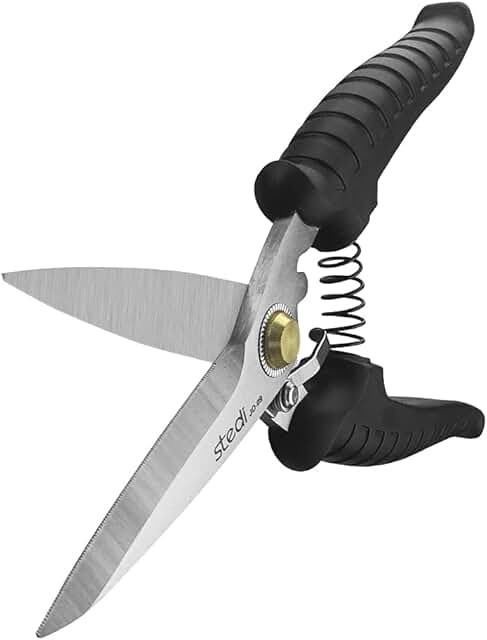 stedi 8-inch Multipurpose Heavy Duty Scissors, Extended & Reinforced Ultra Sharp Blades with Finely Serrated, High Carbon ...
