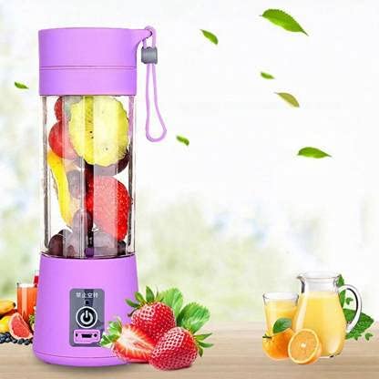 A2S collection Portable USB Electric Blender Juicer Cup Smoothie Maker Electric Juice Maker Machine for Fruits and Vegetables 380ml Juicer Cup Bottle 4 Blade (Multicolour)