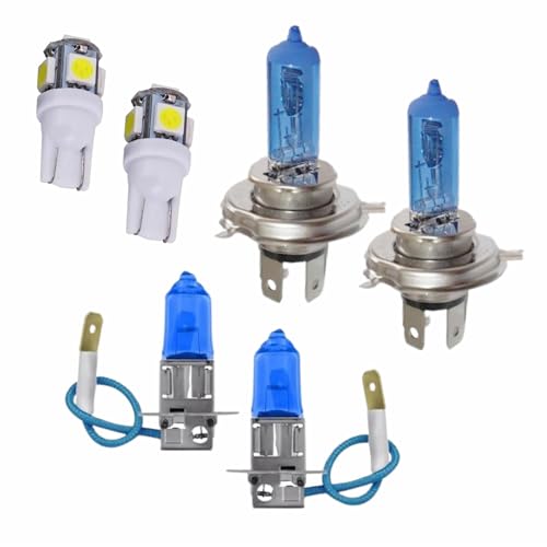 Kit Lampadas Super Branca H4 H3 T10 Farol Alto Baixo Neblina