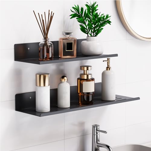 Genérico Estante de Ducha sin Taladro, 2 Unidades, Organizador de baño Negro, Estante para champú, Soporte de Ducha con Adhesivo Reforzado, para Cocina y baño