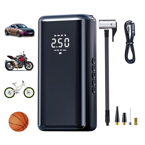 Image of Tire Inflator Portable Air Compressor, 25000mAh 150PSI Air Pump for Car Tires, LED Display Fast Inflation Air Compressor with Tire Gauge Pressure Car Motor Bike Ball (EDG209)