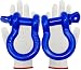 Pack of 2 D Shackle 3/4 Shackle Blue Shackles 3/4 D-Ring Shackle 3/4 Shackles, 4.74 Ton D Ring Anchor Shackle for Towing D Ring Shackles Blue Powder Coated Shackles