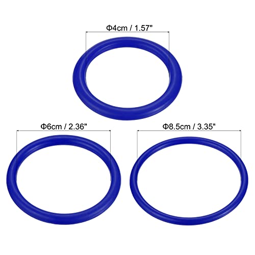 PATIKIL Carnival Ring-Toss Rings Set 4cm 6mm 8cm, 24 Pack Plastic Hoop for Outdoor Party Favor Game Booth Blue - Image 2