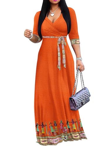 Women's African Casual Maxi Dresses Bohemian Print Traditional Elegant Casual