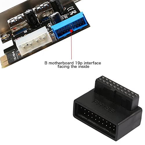 Adaptador USB 3.0 PH19B 90° macho a hembra para motherboard miniatura 7