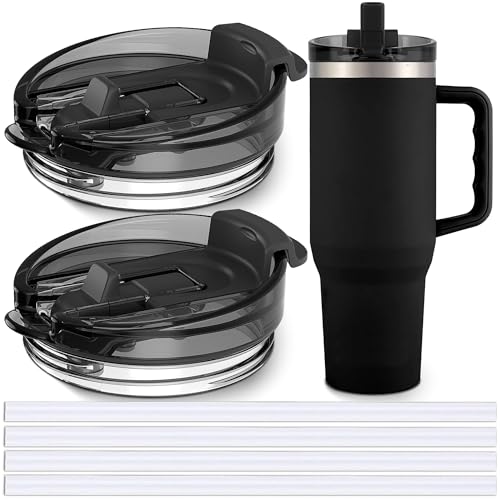 Jmoe USA 40 oz Replacement Lid For Yukon Fit Forty Tumbler With Handle | 2 in 1 Straw Lid | Made of BPA Free Tritan Plastic | 100% Leakproof Design | Dishwasher Safe (2-Pack)
