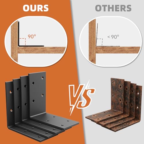 3"x3"x1.5" Steel Angle Bracket(25PCS),90 Degree L Bracket, Heavy Duty Steel Corner Brace for Tables, Chairs, Bed Frames and DIY Projects by Increo - Image 3