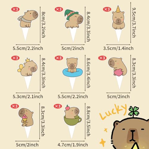 Kit de capybara para decorar magdalenas en mesas de dulces y bodas 3