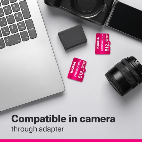 Image of KIOXIA EXCERIA Plus G3 512GB MicroSDXC Memory Card | UHS-I U3, A2, V30 | 210MB /s R, 150MB /s W | Mad in Japan | 4K Video | Waterproof & Shockproof | 5-Yr Warrant