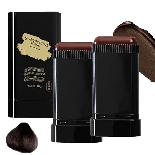 Roseionly - Tinte instantáneo en barra con peine incorporado, peine portátil for cubrir canas, kit de retoque 2 en 1, resistente al agua y al sudor, seguro y práctico for mujeres y hombres.(Black Brow