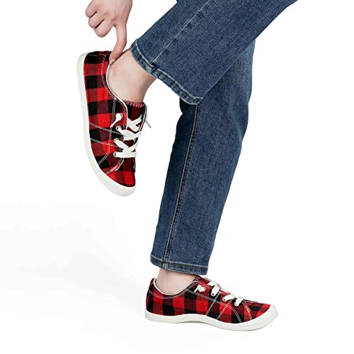 Image of Hxlber Women's Low Top Sneaker - Round Toe Comfort Casual Canvas Shoes Fashion Sneakers for Walking for Women