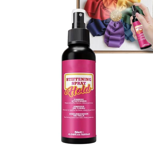 Stiffen - Spray de almidón para tela rápida, 120 ml, larga duración, para ropa, sombreros y bolsas de fieltro
