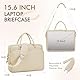 BAGZY Arbeitstasche Damen Leder Laptoptasche 14 Zoll 15,6 Zoll Groß Lehrertasche Damen Businesstasche Laptop Tasche Briefcases für Schul, Arbeits und Geschäftsreisen (Beige)