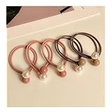 JETSO 4U ヘアゴム 5個セット パールヘアゴム ヘアアクセサリー ゴム パール ヘアバンド 髪飾り おしゃれ レディース 女性 簡約 ヘアアクセサリー 髪留め リングゴム シンプル かわいい ゴム 髪ゴム 髪束ね 大人 通勤(1-D/5個)