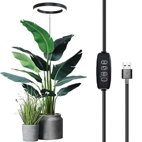 Ailgely Plant Growing Lamp Full Spectrum Sunlight Floor Lamp 10 Levels Dimming for Indoor Plants (Black 72 Beads)