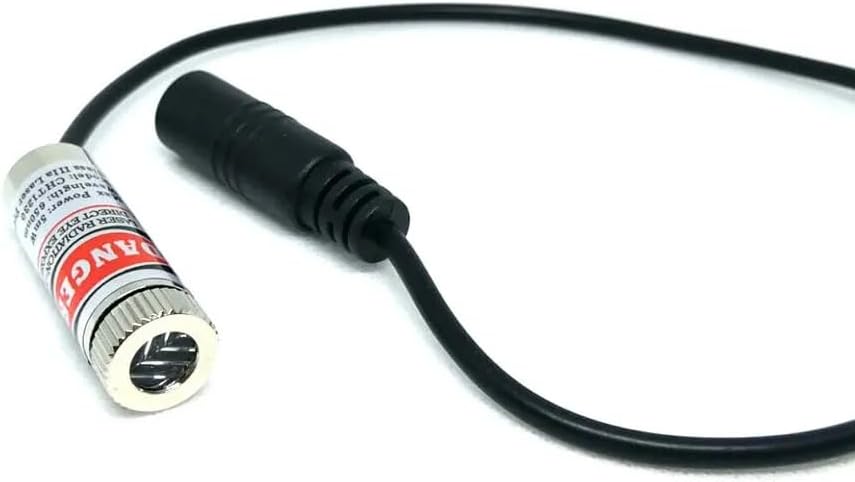BEINME Focusable 650nm 5mw Red Dot/Line/Cross Head Laser Diode Module 12X30mm For Positioning With 5V Adapter (Dot beam)