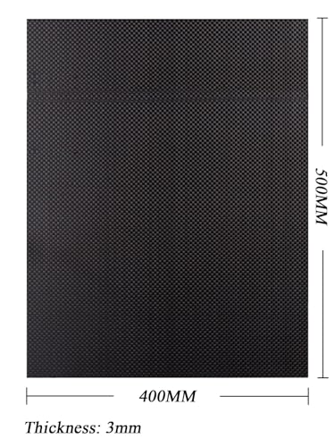 COYOUCO Carbon Fiber Sheet, 400 X 500Mm Carbon Fiber Board, Twill Weave 3K Matte Surface Carbon Fiber Plate,3mm